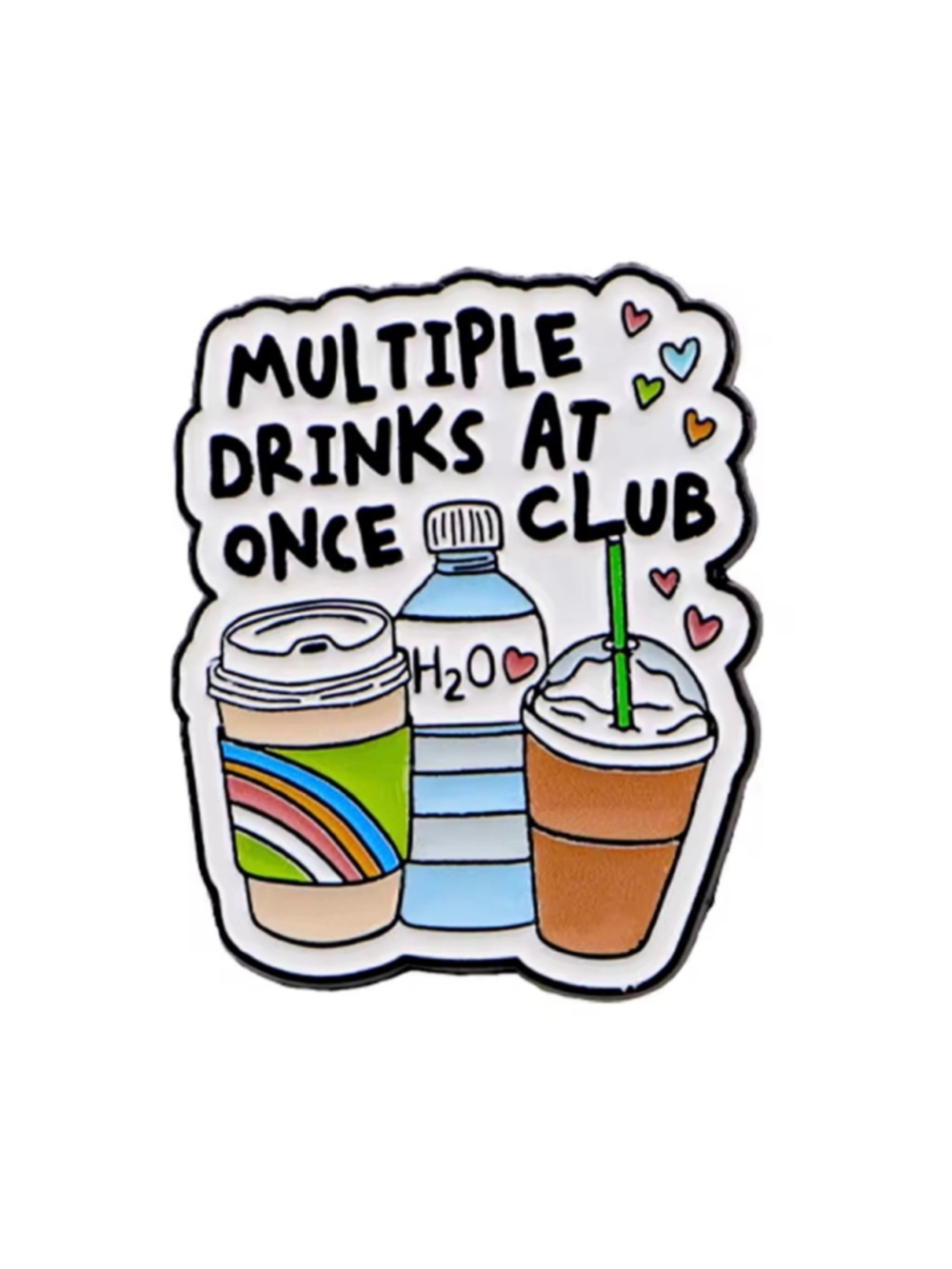 Funny "Multiple Drinks at Once Club" Enamel Pin